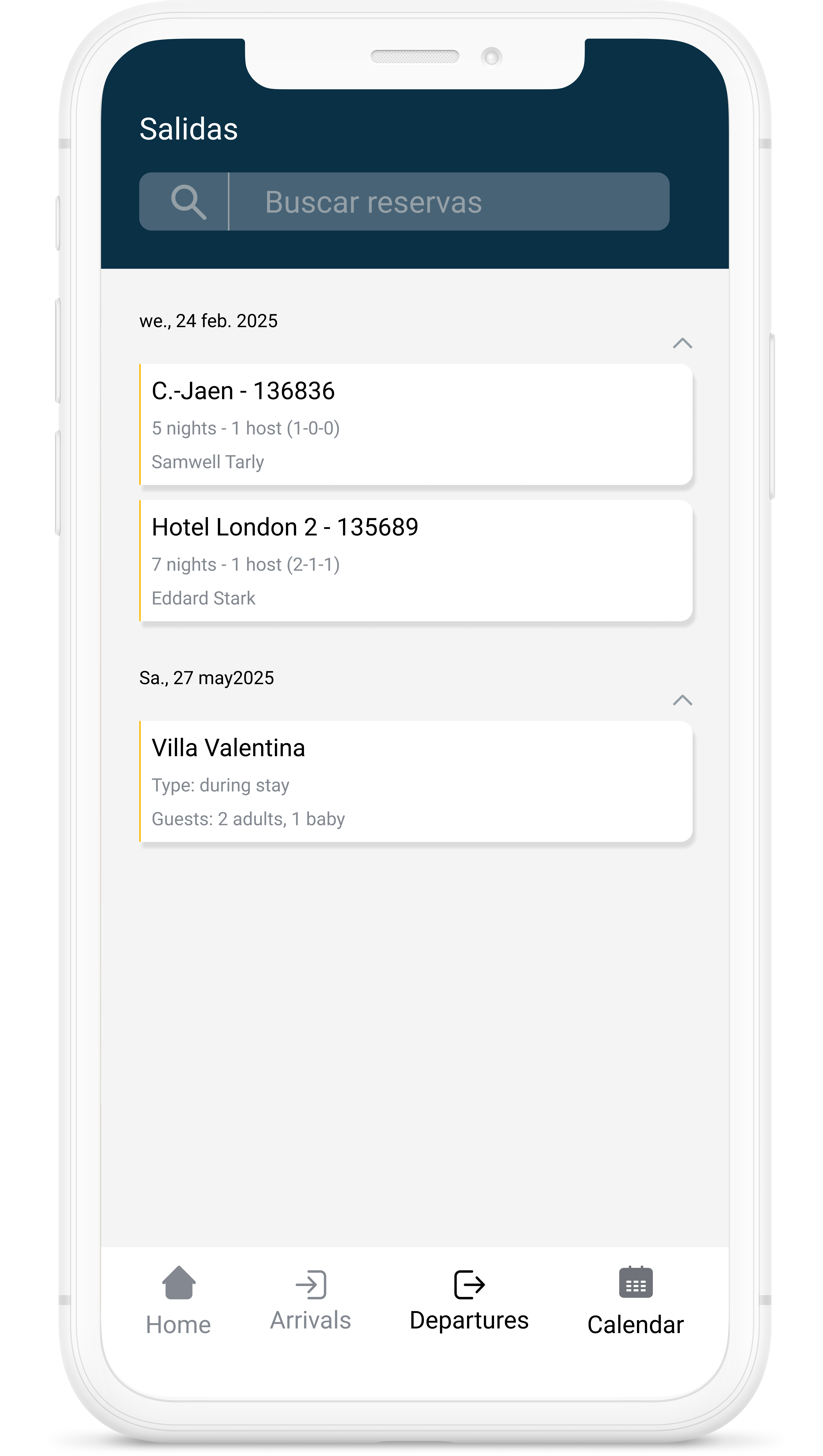 Dispositivo móvil donde se muestra un ejemplo del checkin dentro de la app
